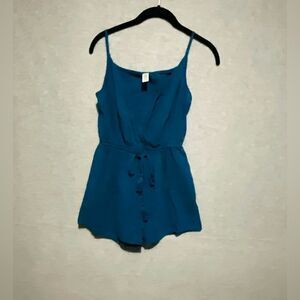 Joe Boxer Youth Girls Size S Small Teal Blue Sleeveless Romper Summer Playwear